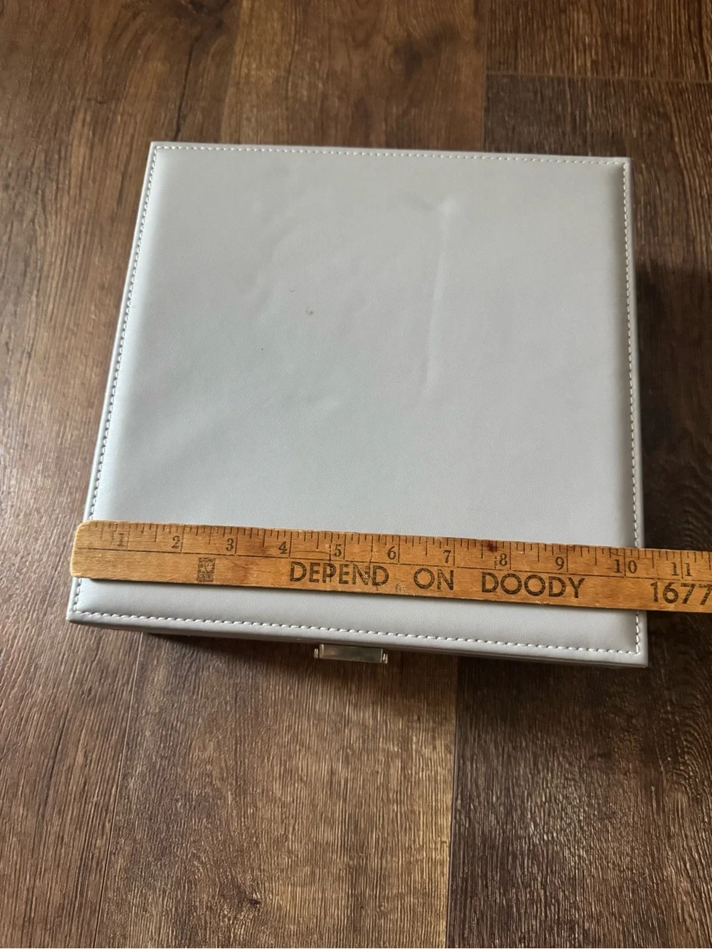 Beige Jewelry Organizer Box with Tray - Multi-Compartment Storage